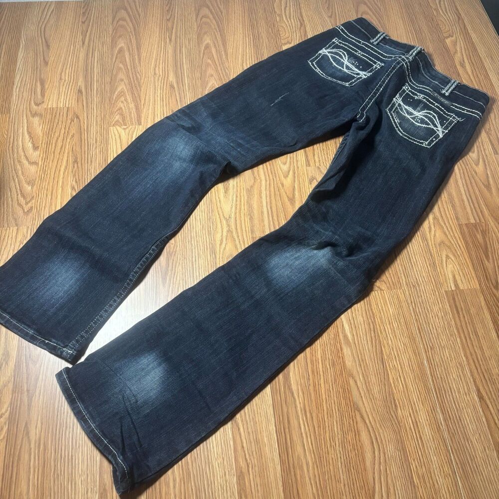 Cowgirl Tuff Western Flare Jeans Women’s 30x35 Bootcut Rodeo Blue Denim Pants